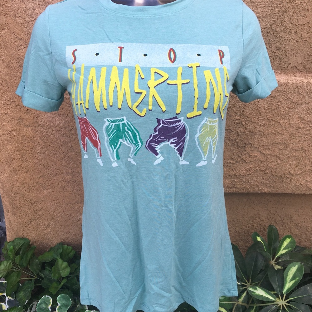 NWT Lyric Culture MC Hammer Can’t Touch This Cuff Sleeve Tshirt